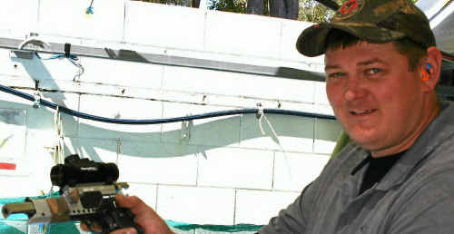 Warwick shooter Nigel Gordon after his state event placing. Warwick shooter Nigel Gordon after his state event placing.